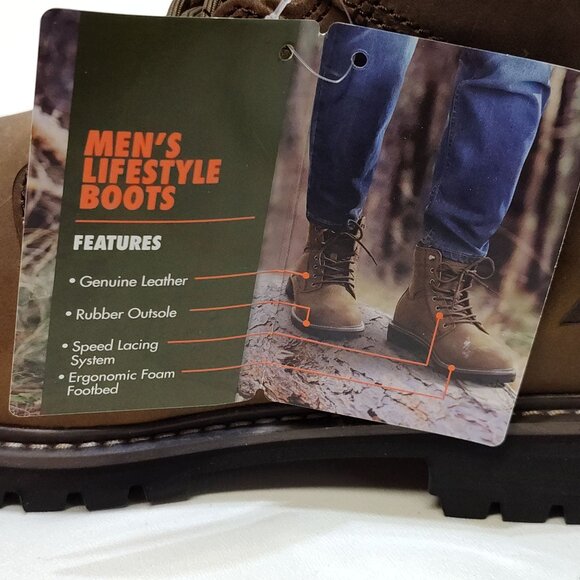 Ozark Trail Range Mountain Leather Boots Men's Size 9 Genuine Leather Upper NIB - Picture 10 of 12